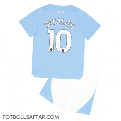 Manchester City Jack Grealish #10 Hemmadräkt Barn 2023-24 Kortärmad (+ Korta byxor)